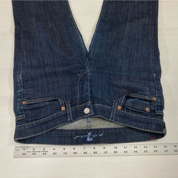 7 For All Mankind Jeans Women’s 28 Blue Denim Dojo Cropped Designer Casual - Picture 10 of 13